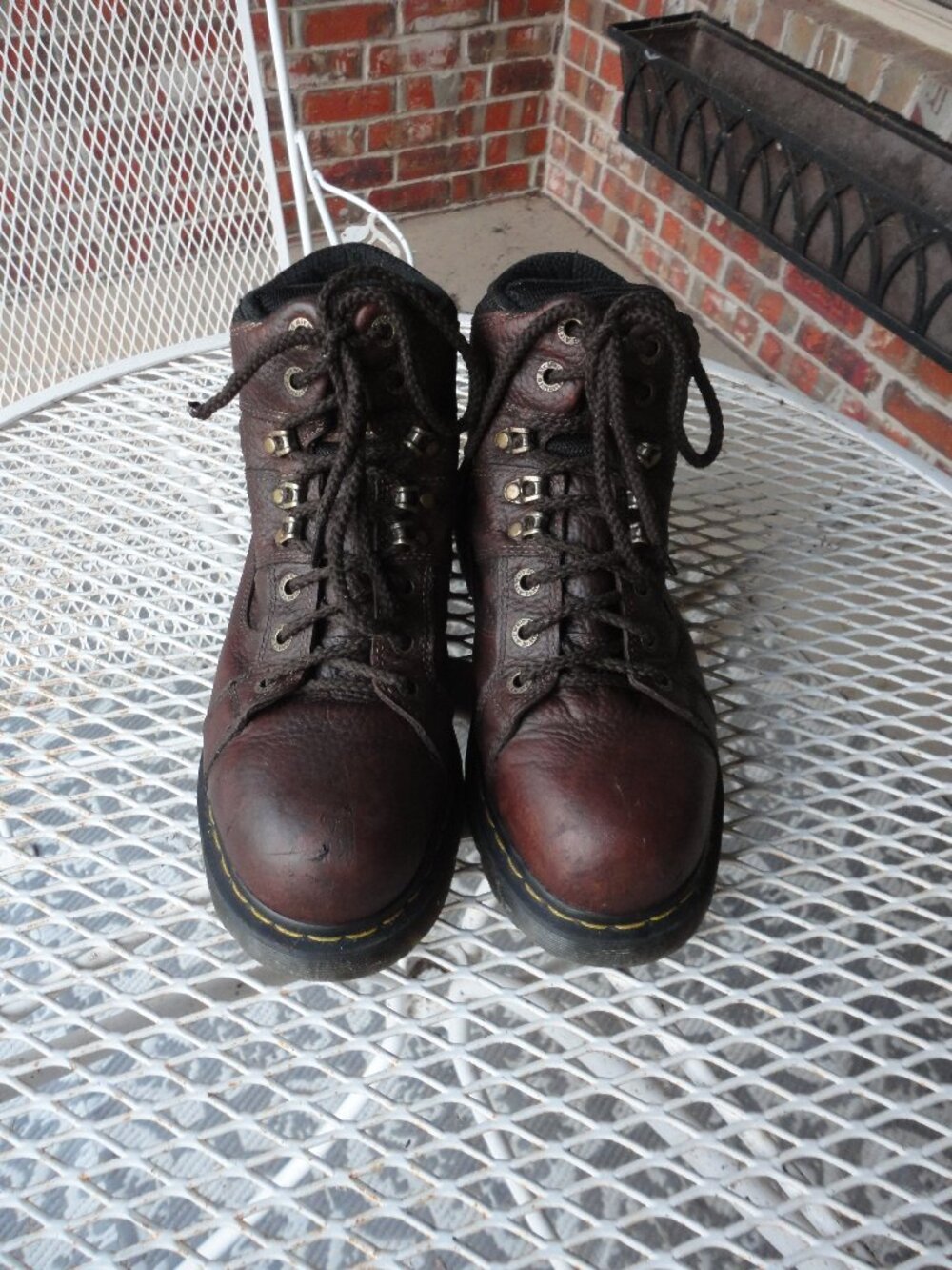 DR MARTENS Brown Leather Men's Steel Toe Safety Boots Size 10